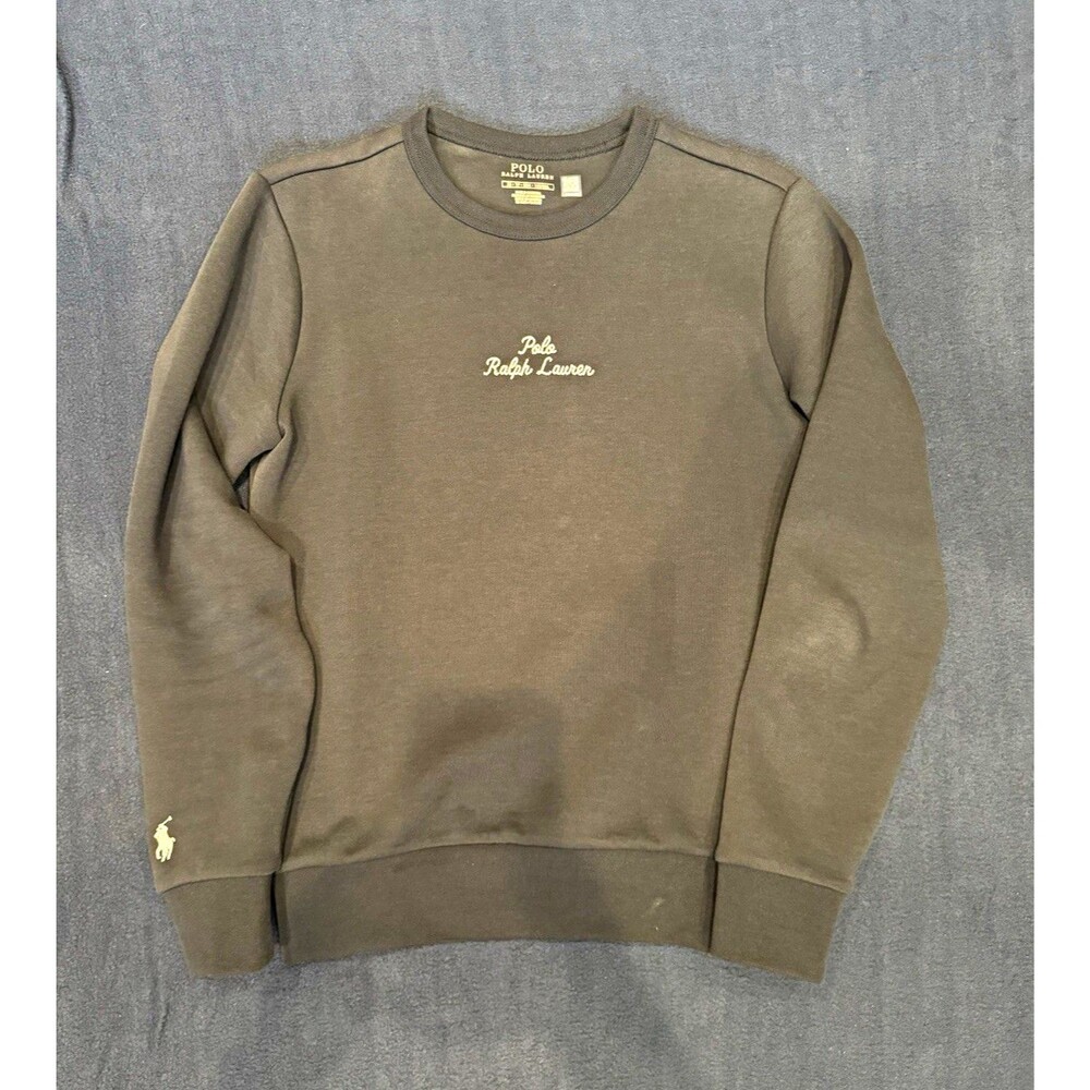 Polo Ralph Lauren Mens Double Knit Crewneck Sweatshirt Navy Blue XS Embroidered